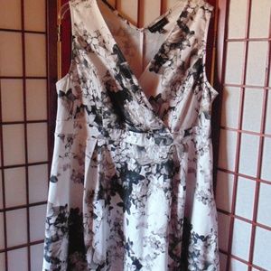 Lane Bryant | Black and White Floral Dress